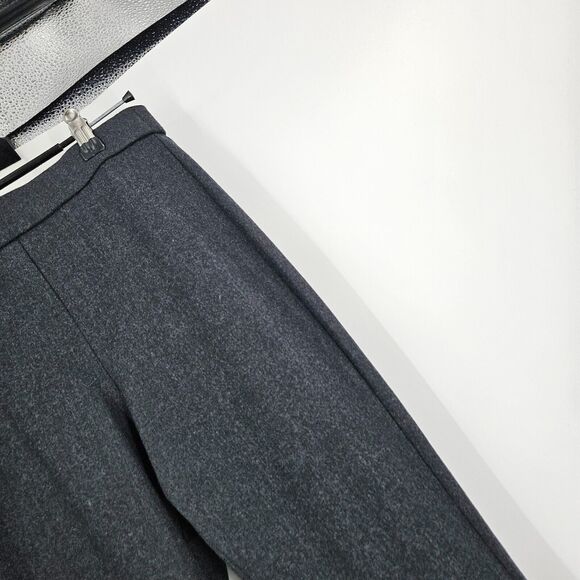 Theory Adbelle Pants Dark Gray Stretch Flannel Wool Blend Pull On Ankle Size 0 - Picture 3 of 5